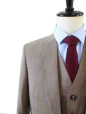 BDtailormade LIGHT BROWN PRINCE OF WALES CHECK SUIT - BDtailormade Worsted Suittweedmaker hockerty menstweedsuit