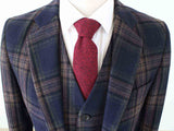 BDtailormade MIDNIGHT BLUE PLAID TWEED 2 PIECE SUIT - BDtailormade TWEED SUITStweedmaker hockerty menstweedsuit