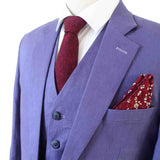 PURPLE 3 PIECE LINEN SUIT - BDtailormade