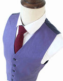 PURPLE 3 PIECE LINEN SUIT - BDtailormade