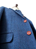 BDtailormade BLUE HERRINGBONE TWEED 3 PIECE SUIT - BDtailormade TWEED SUITStweedmaker hockerty menstweedsuit