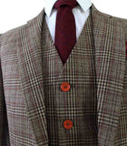 BDtailormade RETRO BROWN PLAID TWEED 3 PIECE SUIT - BDtailormade TWEED SUITStweedmaker hockerty menstweedsuit