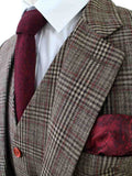 BDtailormade RETRO BROWN PLAID TWEED 3 PIECE SUIT - BDtailormade TWEED SUITStweedmaker hockerty menstweedsuit