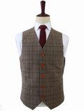 BDtailormade RETRO BROWN PLAID TWEED 3 PIECE SUIT - BDtailormade TWEED SUITStweedmaker hockerty menstweedsuit