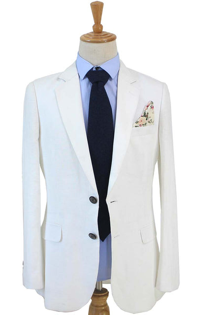 WHITE 3 PIECE LINEN SUIT - BDtailormade