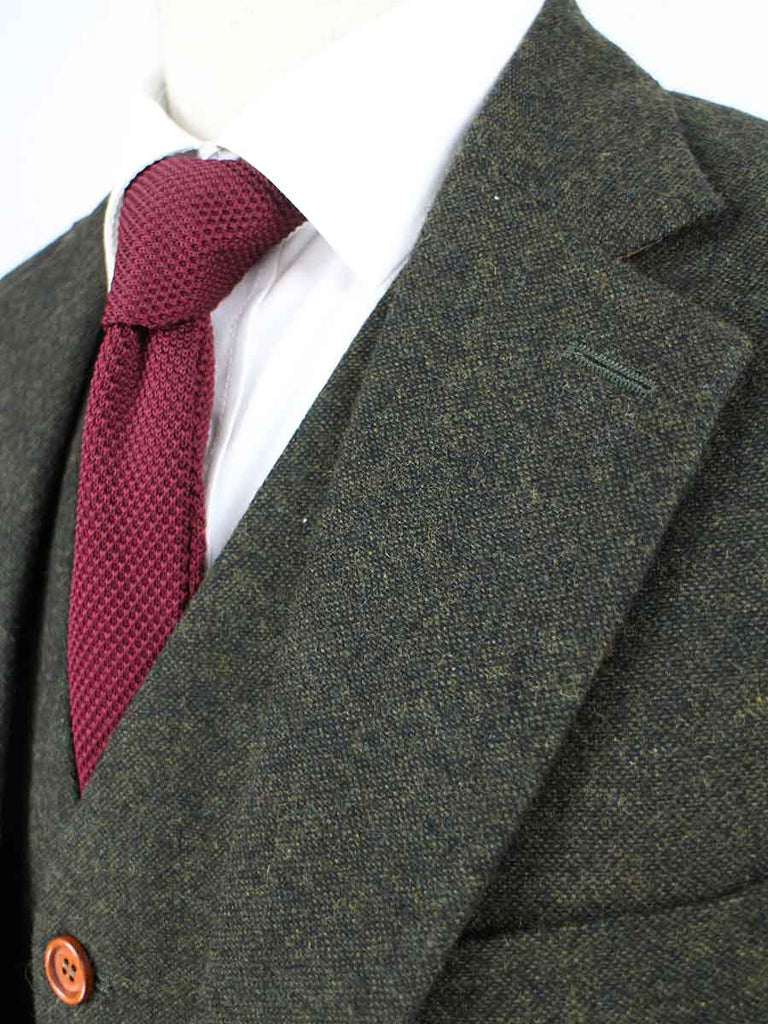 CLASSIC GREEN BARLEYCORN TWEED 3 PIECE SUIT 丨BDtailormade