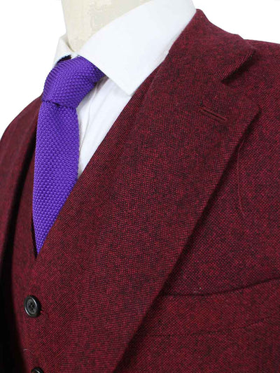 BDtailormade CLASSIC RED BARLEYCORN TWEED 3 PIECE SUIT - BDtailormade TWEED SUITStweedmaker hockerty menstweedsuit