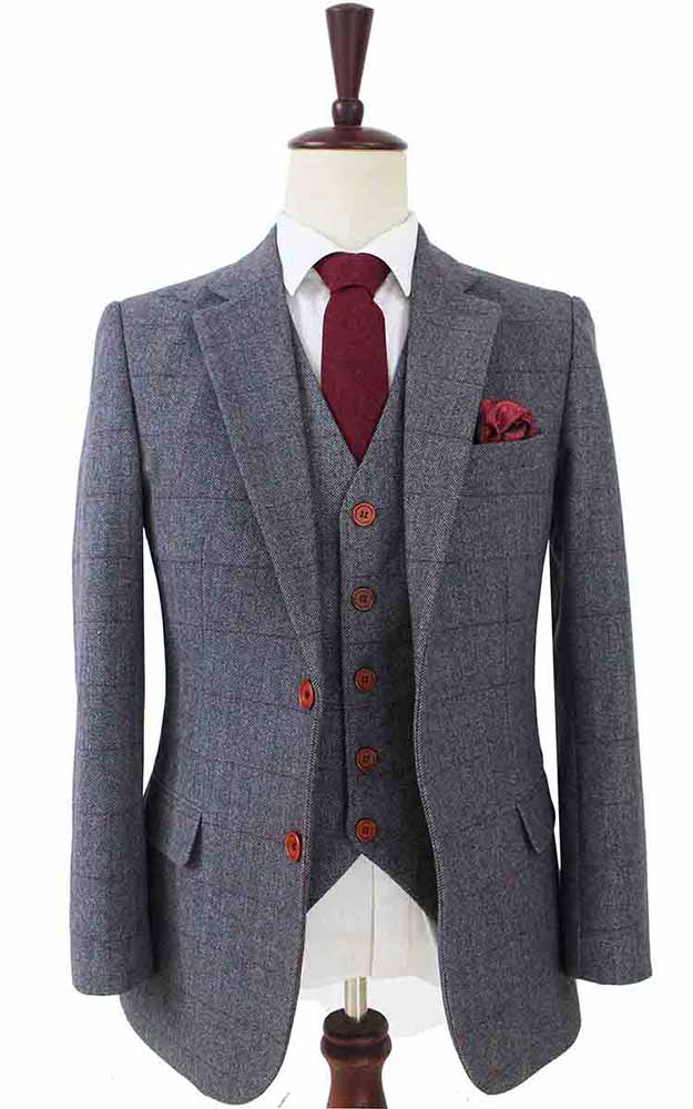 Men Coat Pant Suit Grey Wedding Three Piece Suit Formal Men Suit Sainly–  SAINLY