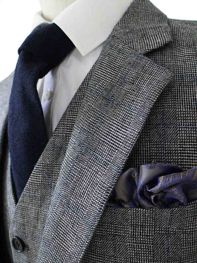 BDtailormade RETRO GREY PLAID TWEED 3 PIECE SUIT - BDtailormade TWEED SUITStweedmaker hockerty menstweedsuit