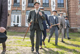 BDtailormade GREEN HERRINGBONE SPECKLE TWEED 3 PIECE SUIT - BDtailormade TWEED SUITStweedmaker hockerty menstweedsuit