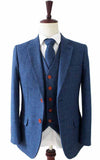 BLUE HERRINGBONE TWEED 2 PIECE SUIT